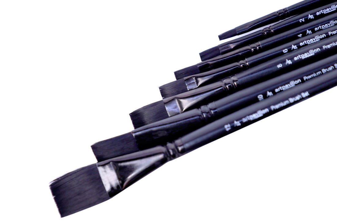 S-202 BLACK FLAT BRUSH SET OF 7