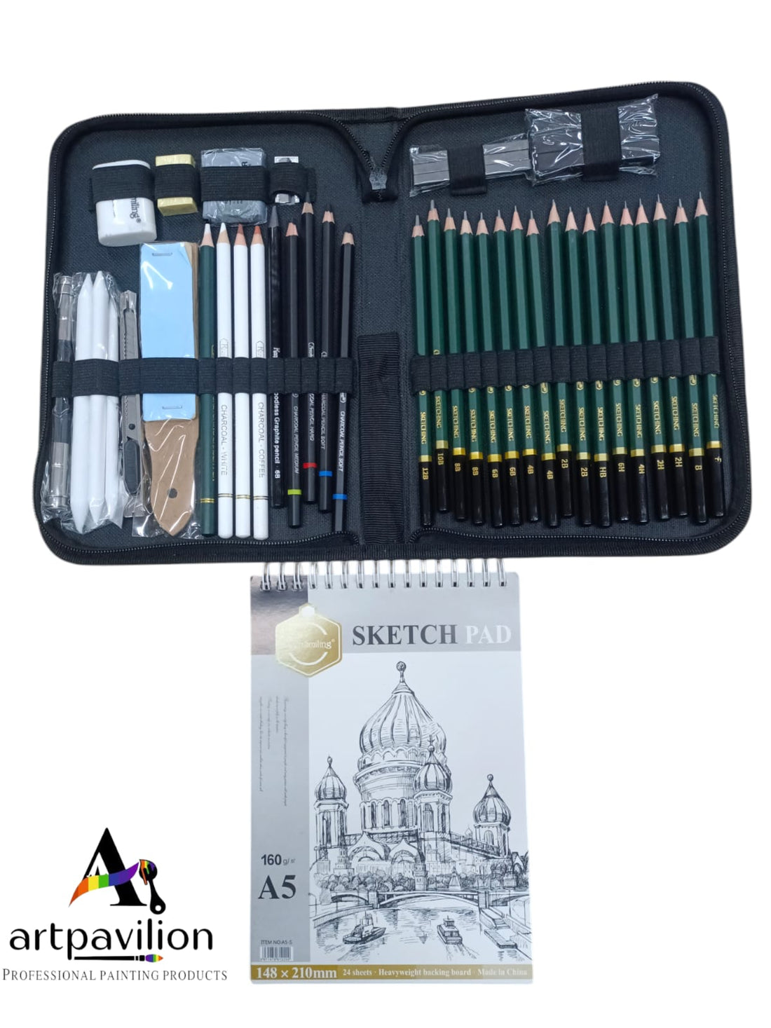 42 Pcs Sketching and Drawing Professional Art Tool Kit Set