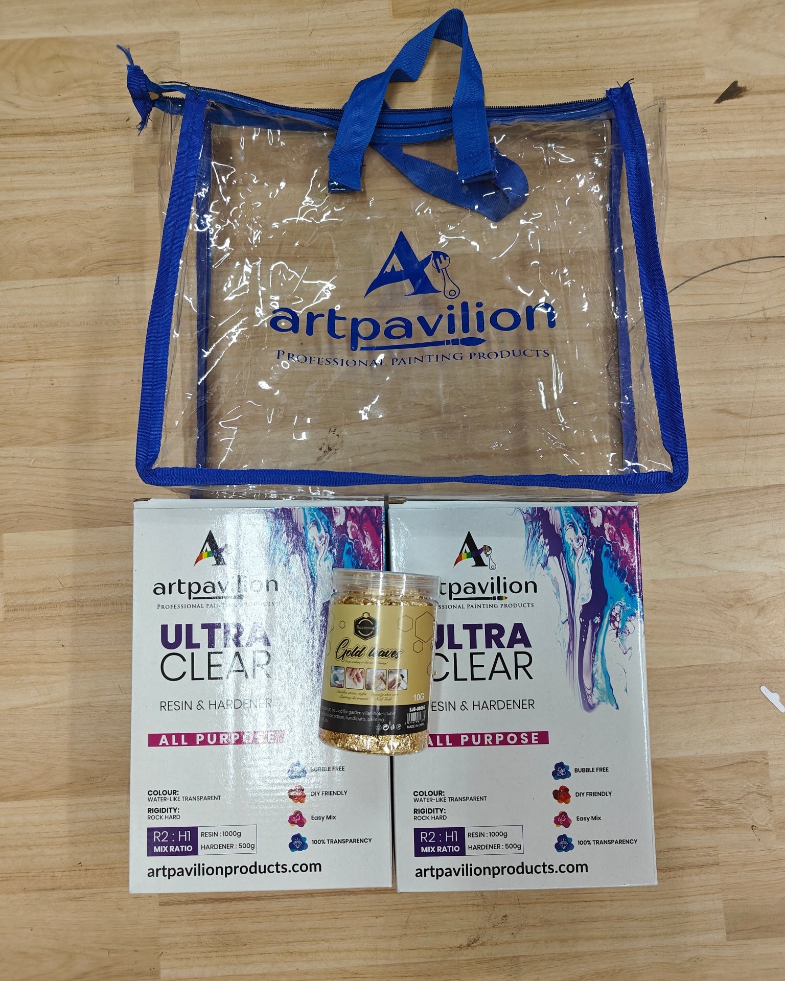 ART PAVILION 2:1 RESIN AND HARDNER SET COMBO AND FREE 10GRMS FLAKES