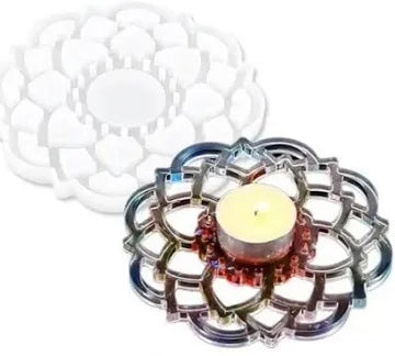 Floral Tea Light Candle Holder Mould URP218